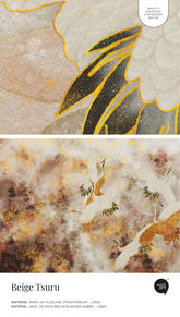 Beige Tsuru – Próbka Tapety