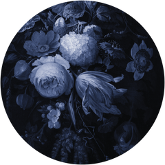 Boudoir Navy – Tapeta Koło Standard