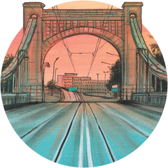 Bridge – Tapeta Koło Standard