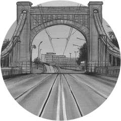 Bridge B&W – Tapeta Koło Standard