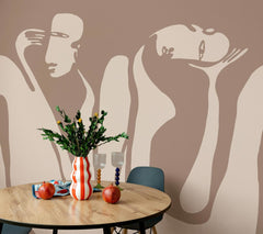 Couple Beige – Tapeta na wymiar