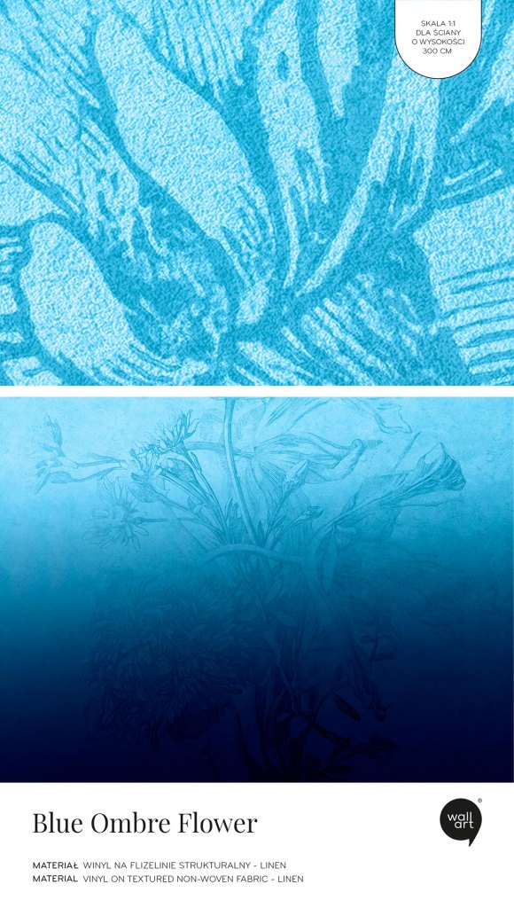 Blue Ombre Flower – Próbka Tapety