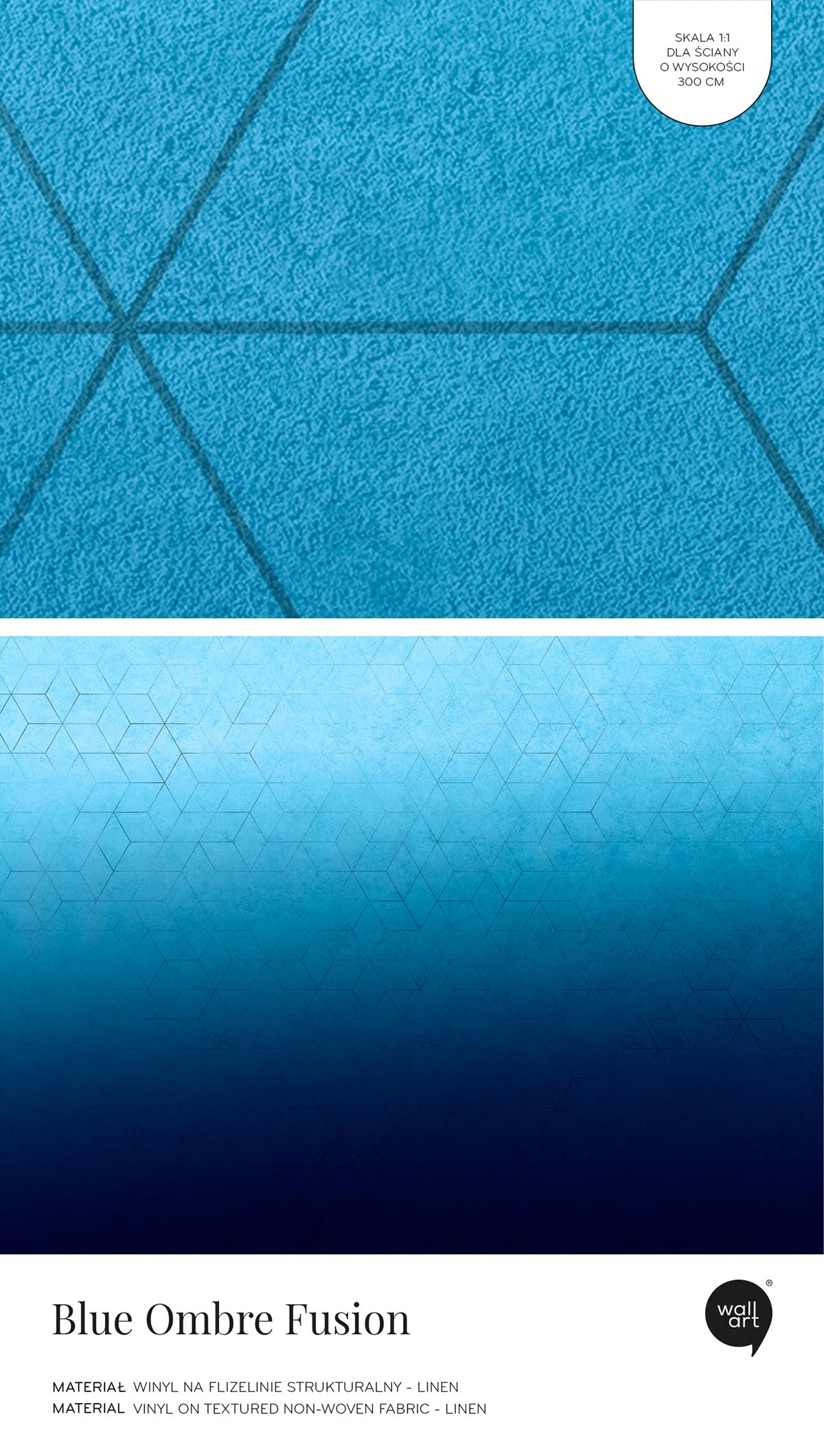 Blue Ombre Fusion – Próbka Tapety