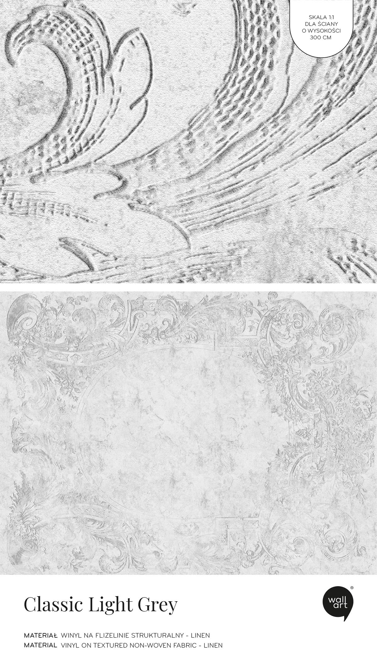 Classic Light Grey – Próbka Tapety