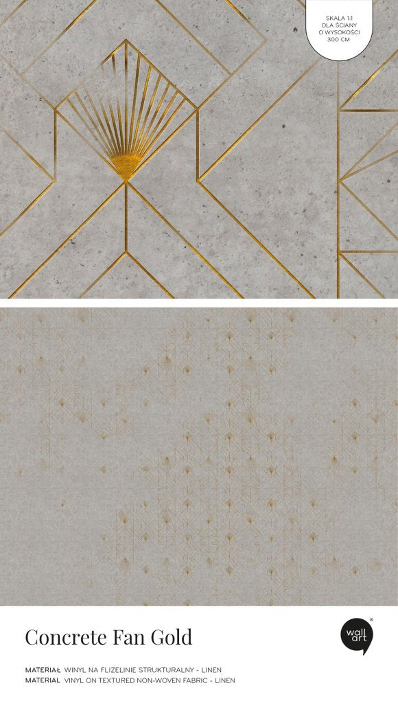 Concrete Fan Gold – Próbka Tapety
