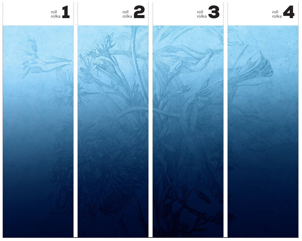 Blue Ombre Flower – Tapeta w rolkach