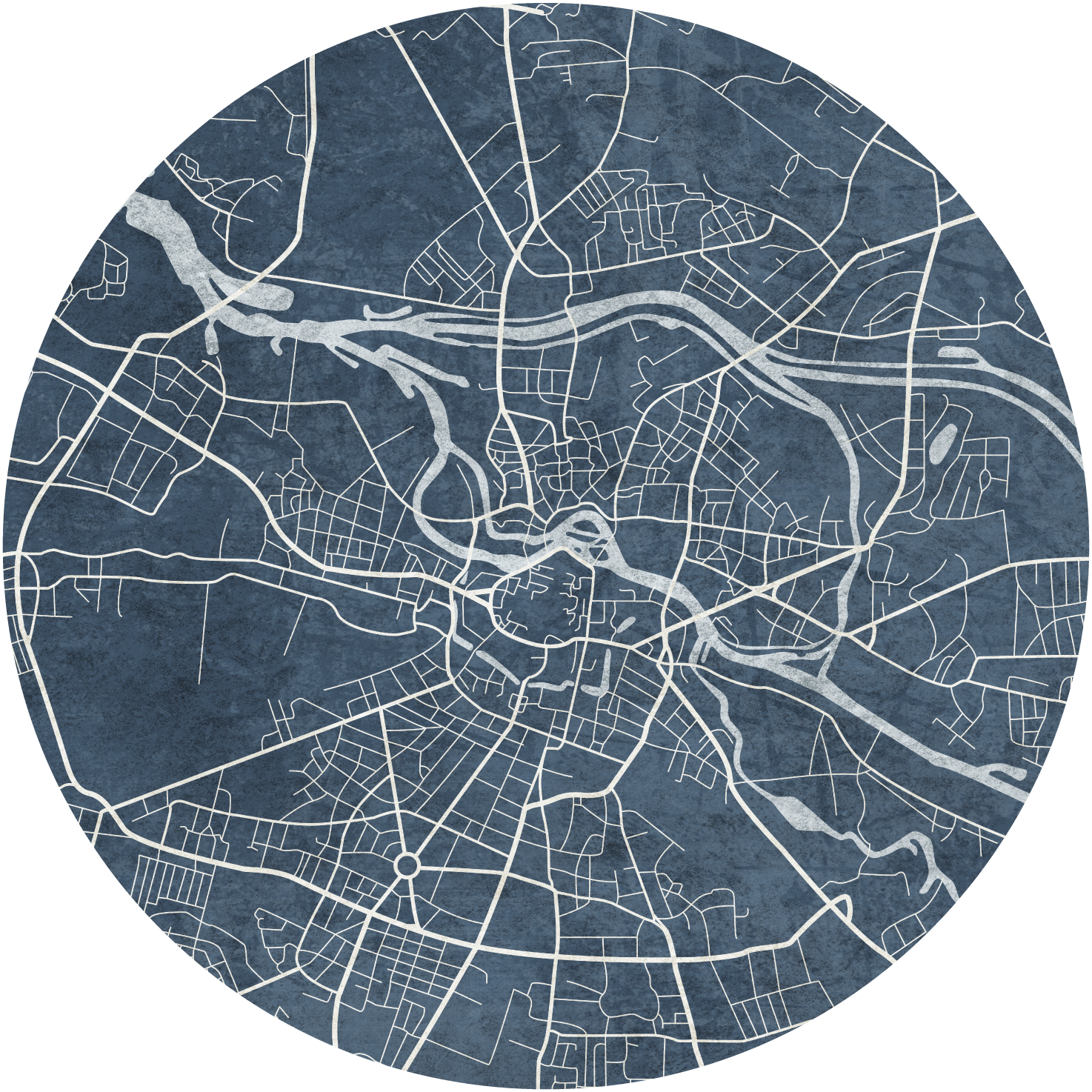 Breslau Blue – Tapeta Koło Standard