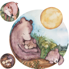 Bears Family – Tapeta Koło Standard