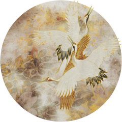 Beige Tsuru – Tapeta Koło Standard