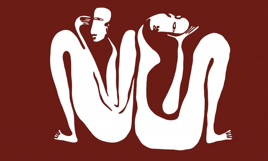 Couple Burgundy – Tapeta w rolkach