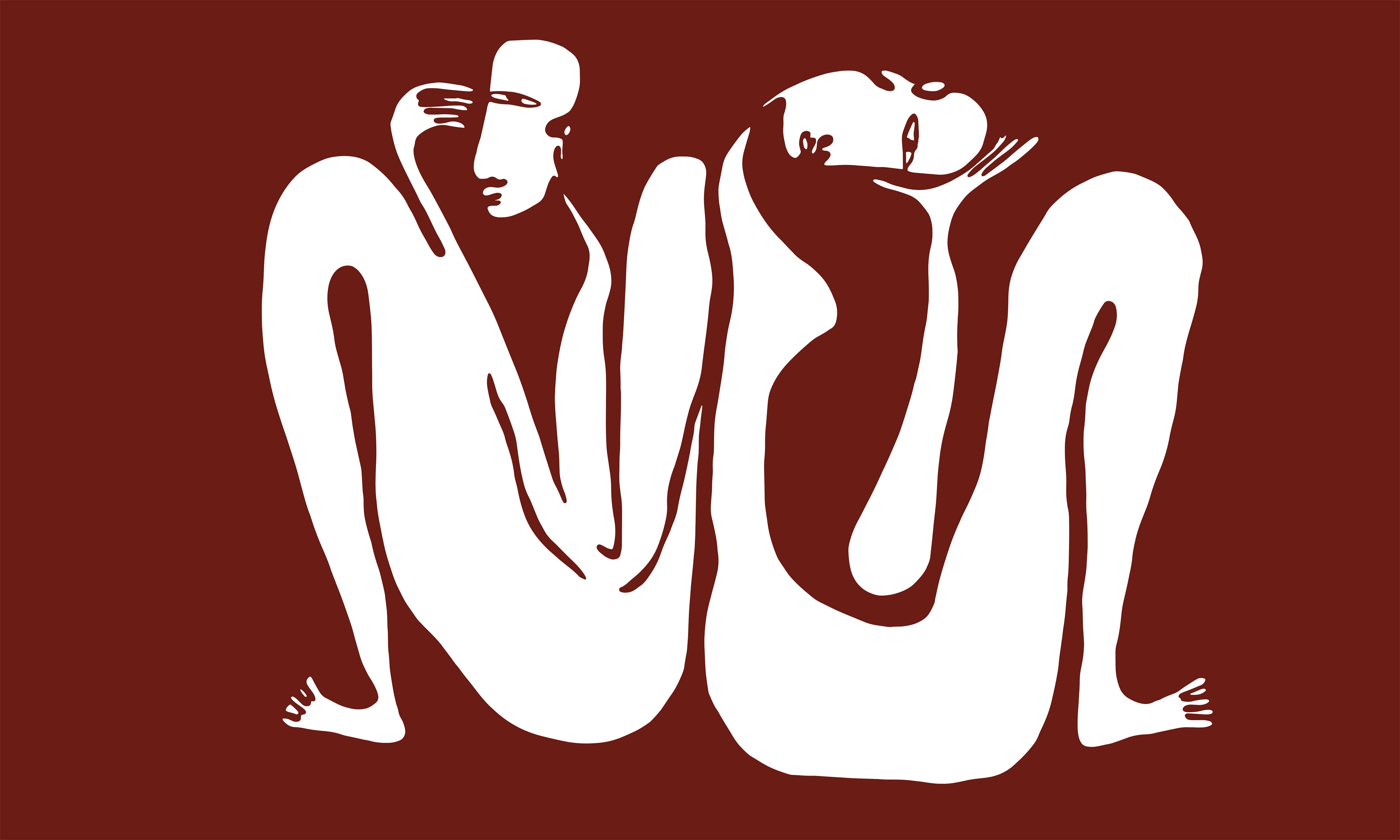 Couple Burgundy – Tapeta w rolkach