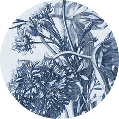 Blue Flower – Tapeta Koło Standard