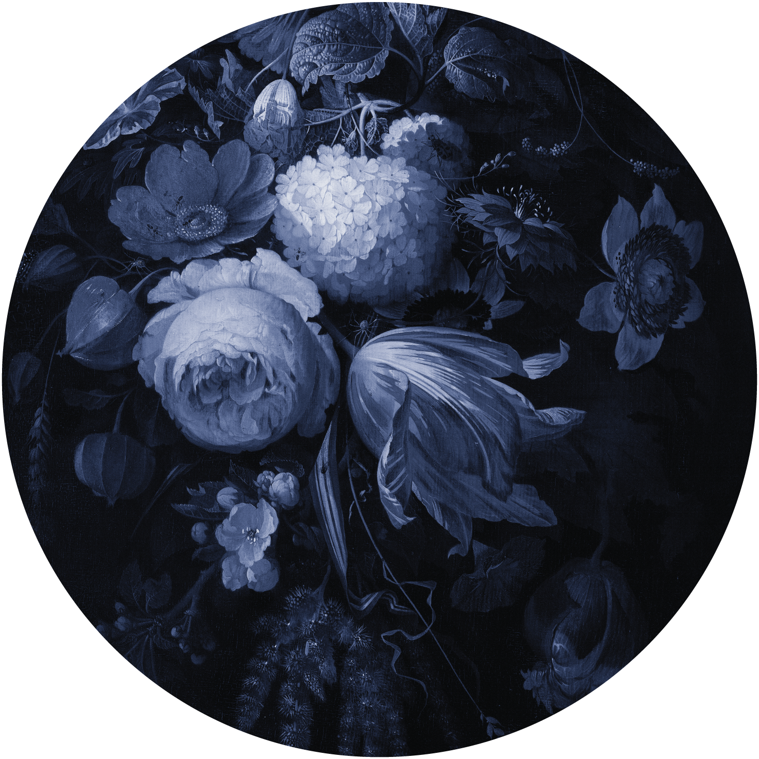 Boudoir Navy – Tapeta Koło Standard