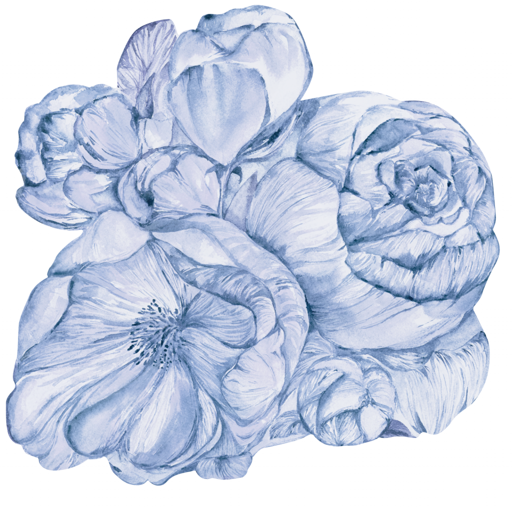 Brassica Blue – Tapeta Koło Standard