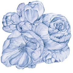 Brassica Blue – Tapeta Koło Standard