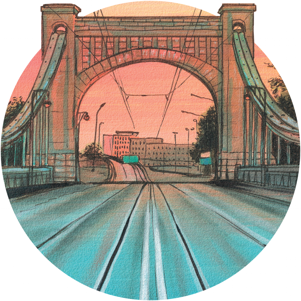 Bridge – Tapeta Koło Standard