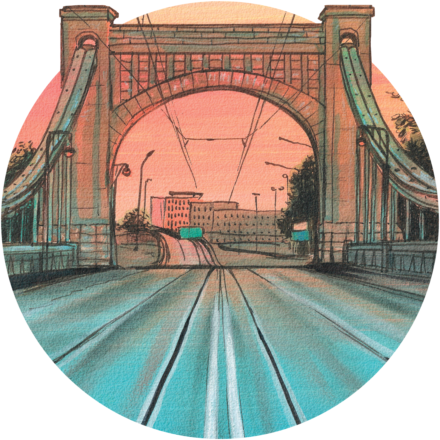 Bridge – Tapeta Koło Standard