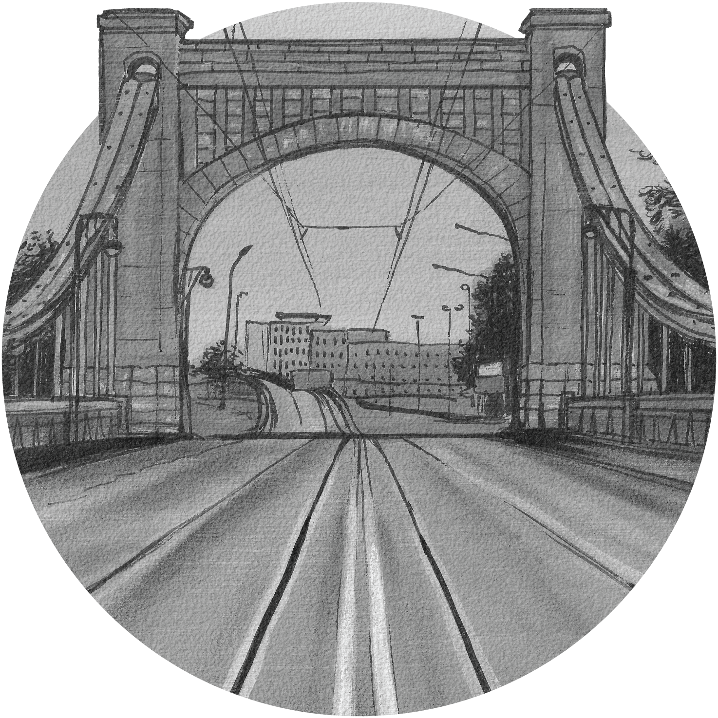 Bridge B&W – Tapeta Koło Standard