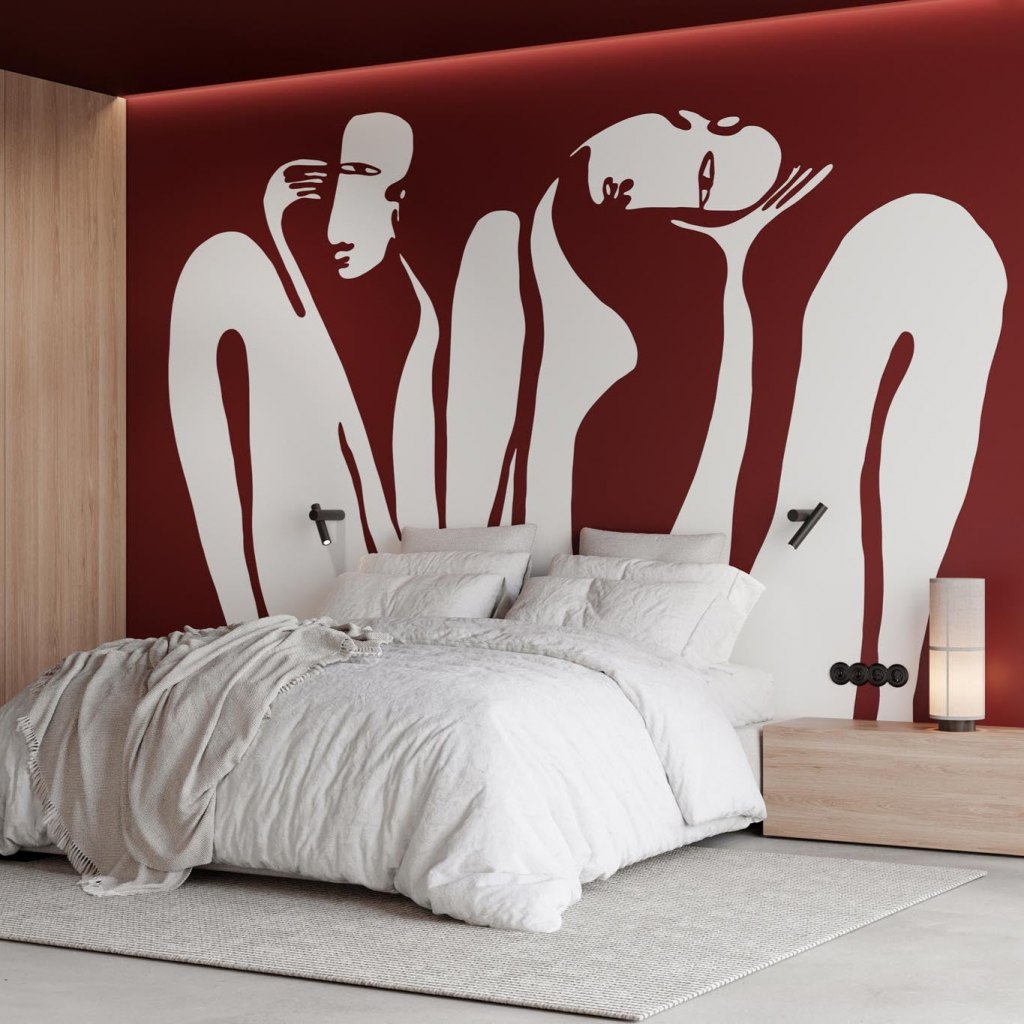 Couple Burgundy – Tapeta na wymiar
