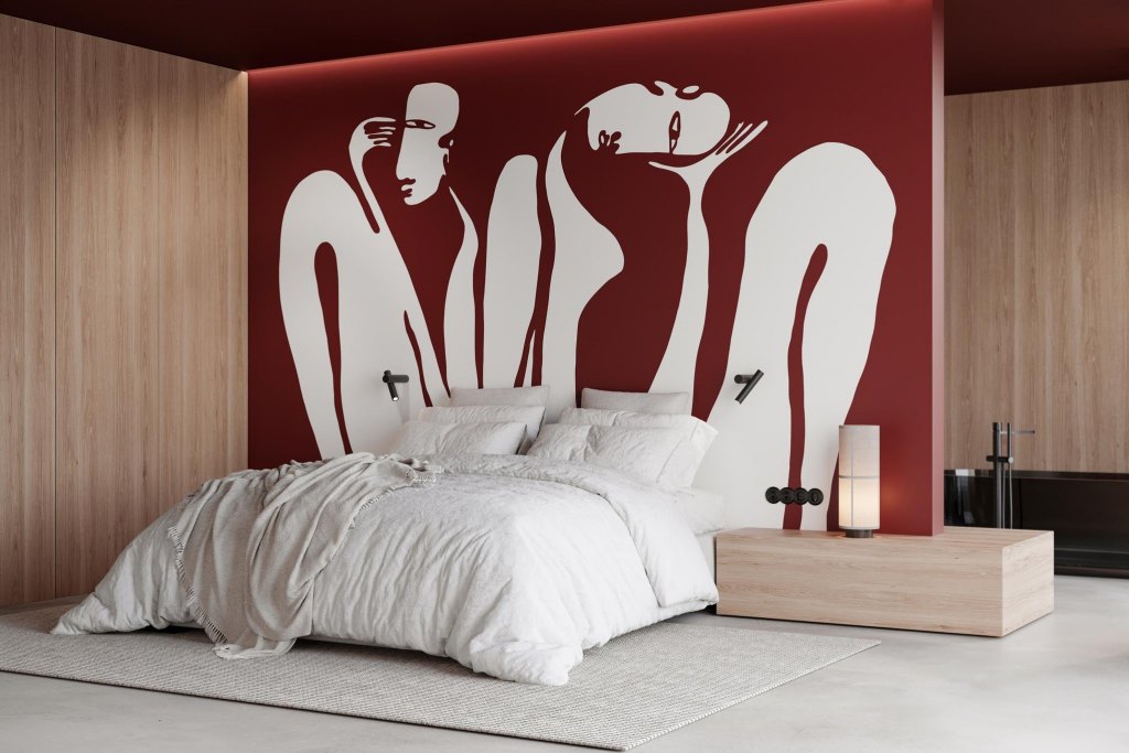 Couple Burgundy – Tapeta na wymiar