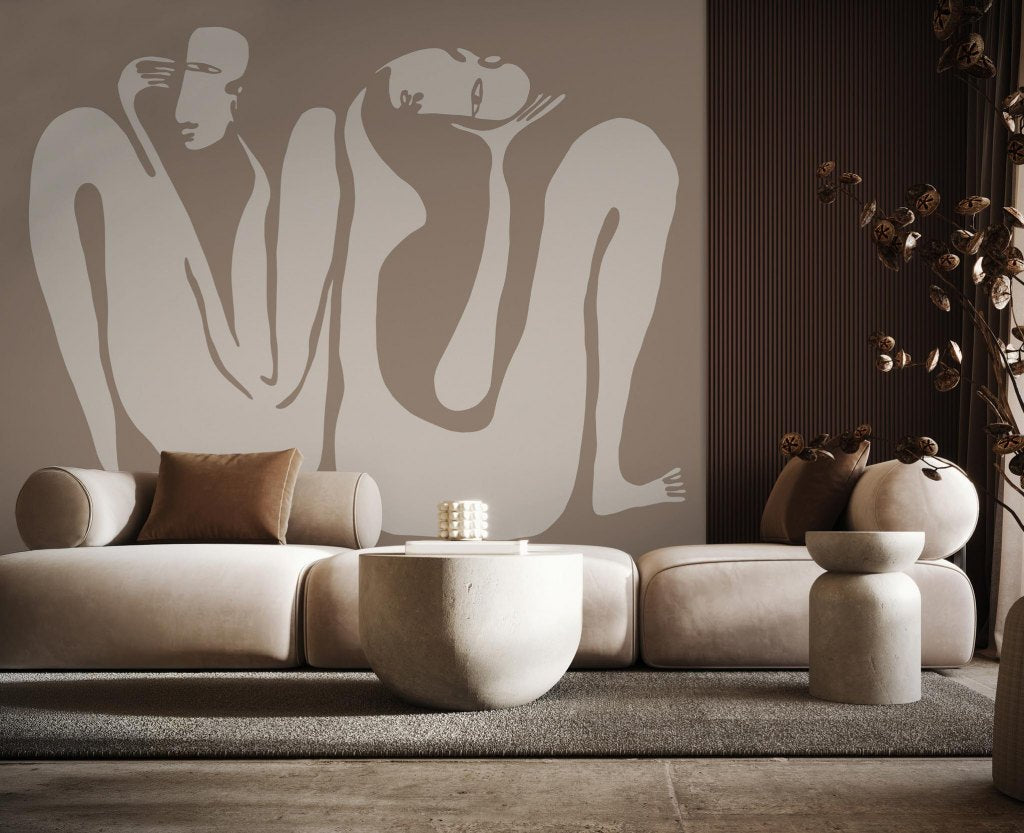 Couple Beige – Tapeta na wymiar