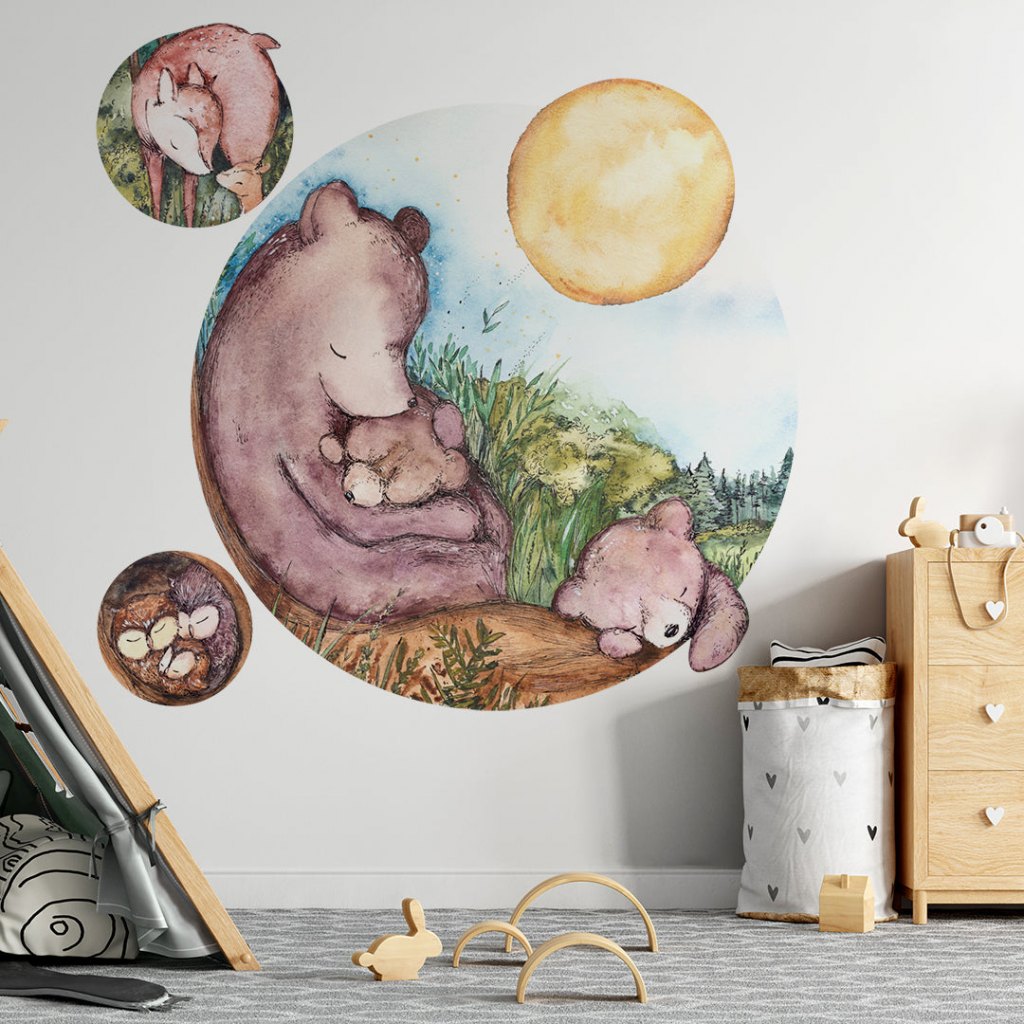 Bears Family – Tapeta Koło Standard