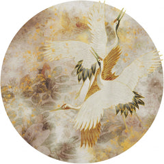 Beige Tsuru – Tapeta Koło Standard