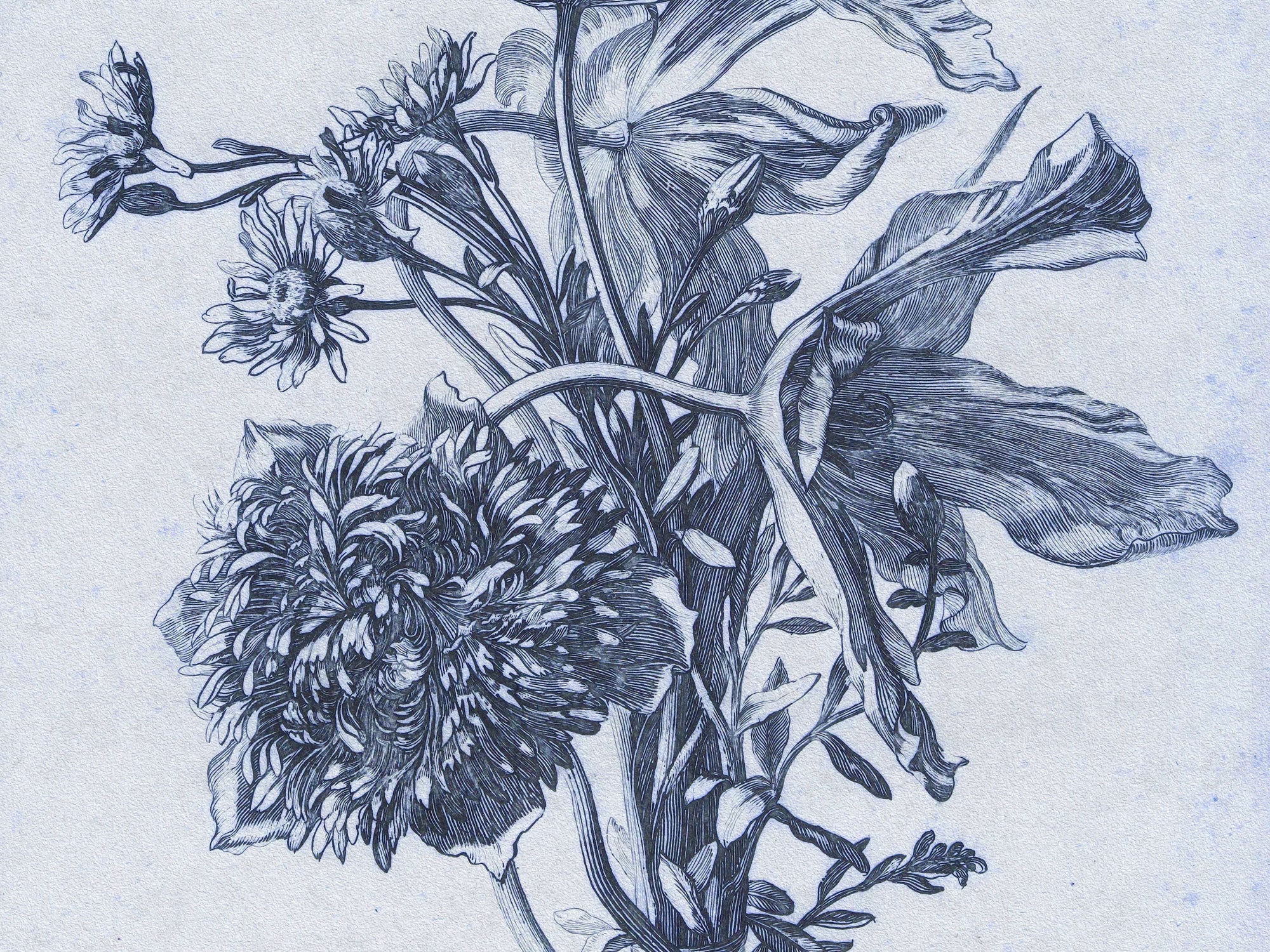 Blue Flower – Tapeta w rolkach