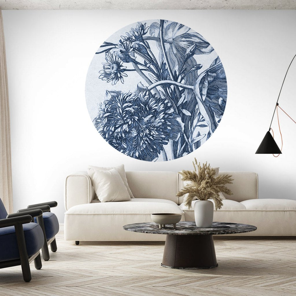 Blue Flower – Tapeta Koło Standard