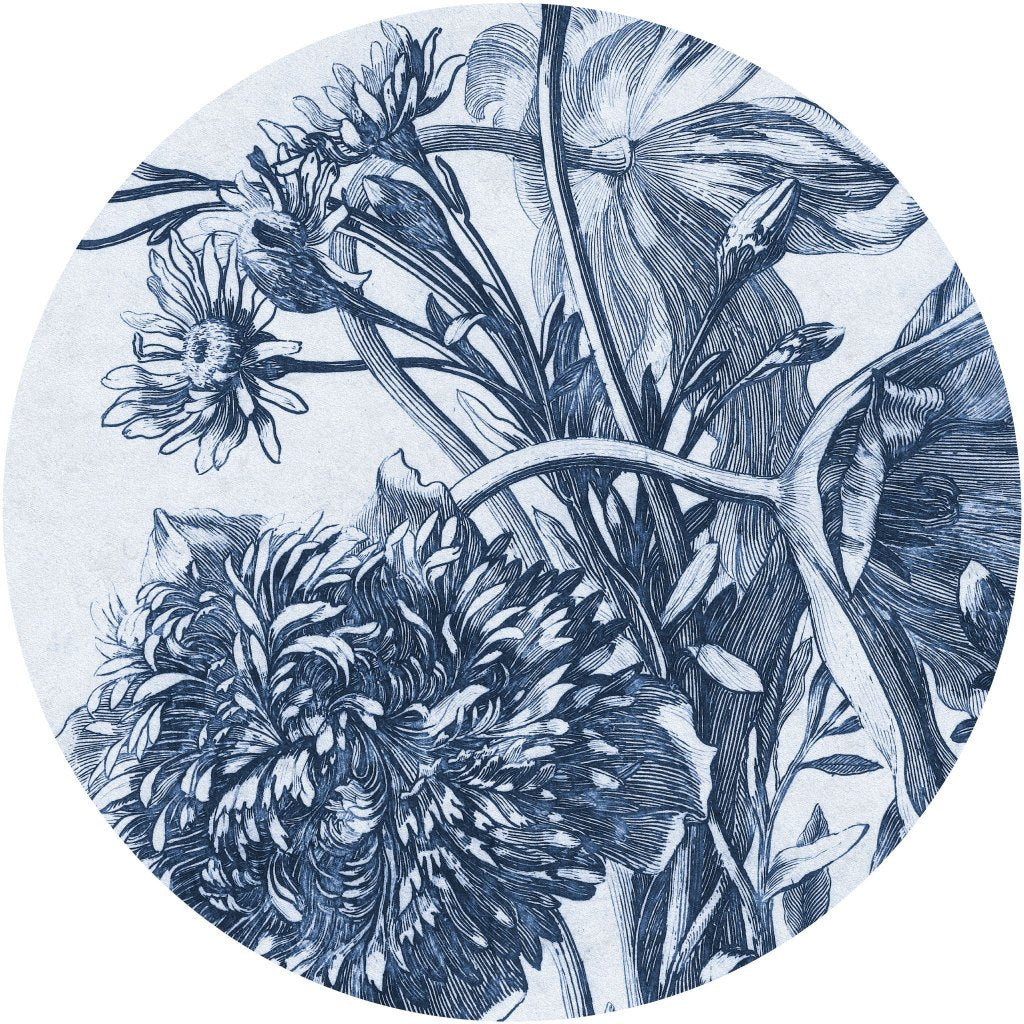 Blue Flower – Tapeta Koło Standard