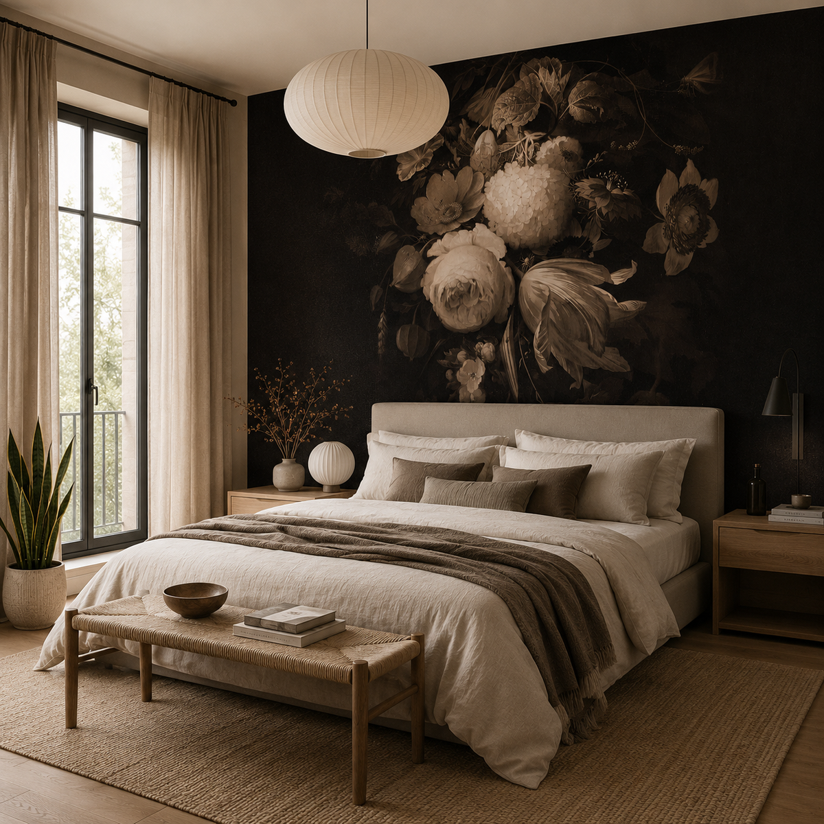 Boudoir Beige – Tapeta w rolkach