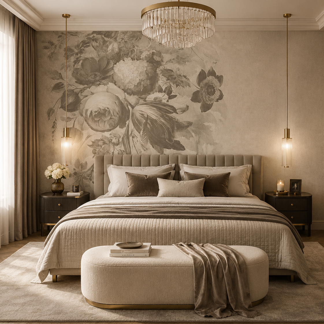 Boudoir Greige – Tapeta w rolkach