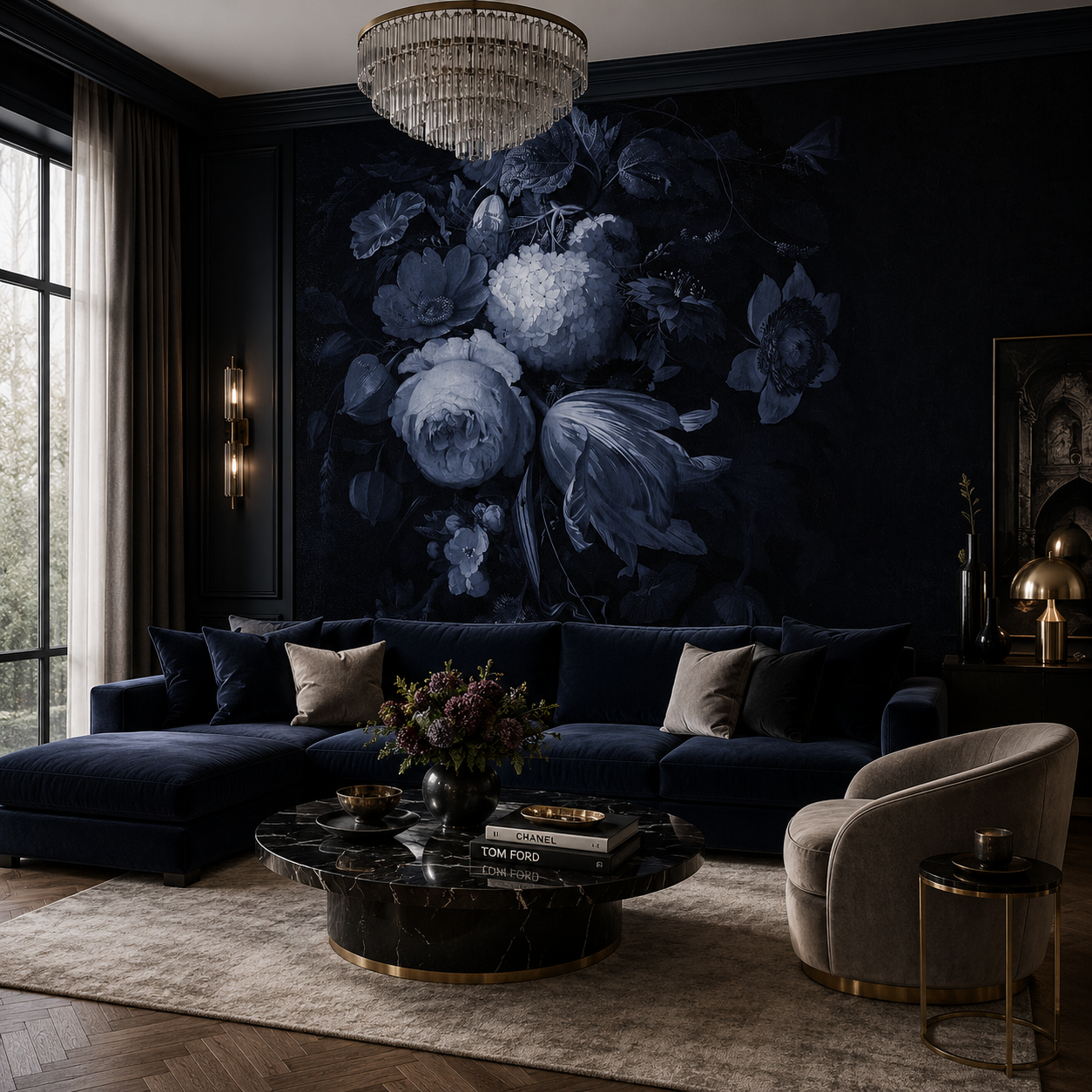 Boudoir Navy – Tapeta na wymiar