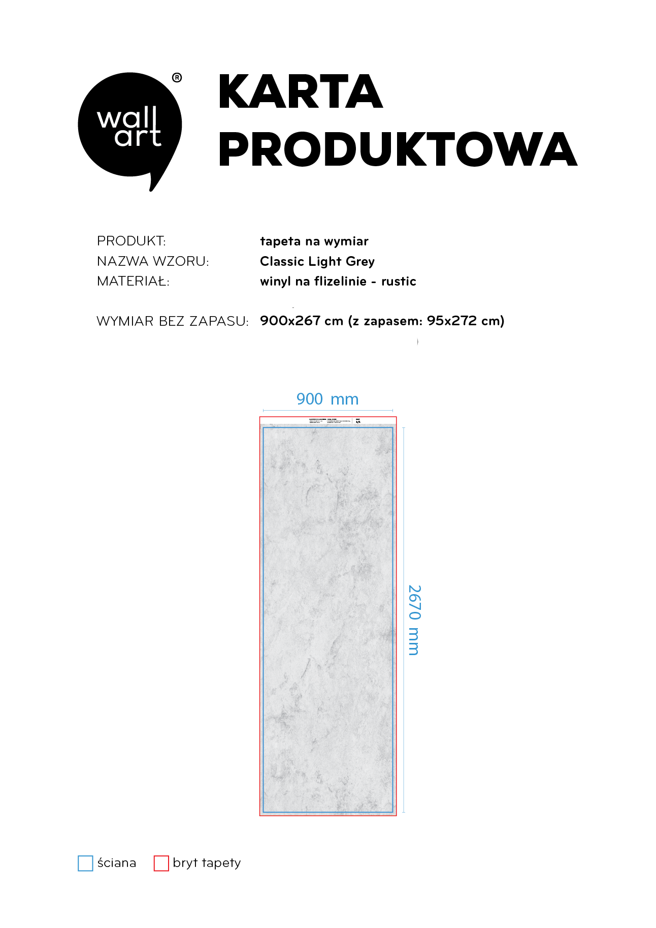 Classic Light Grey rustic 90x267