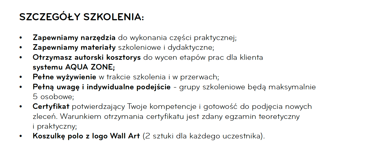 Certyfikacja montażysty - Tapety na wymiar+AQUA ZONE - 15-16.10.2026 Wrocław